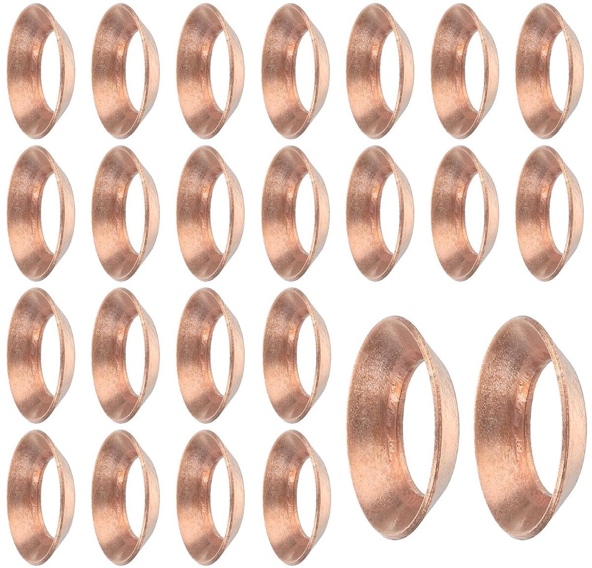 24 stuks koperen flensafdichting, geschikt voor 1/2 inch buismaat, 45 graden koperen flens fittingen voor airconditioning-koelinstallatie-accessoires