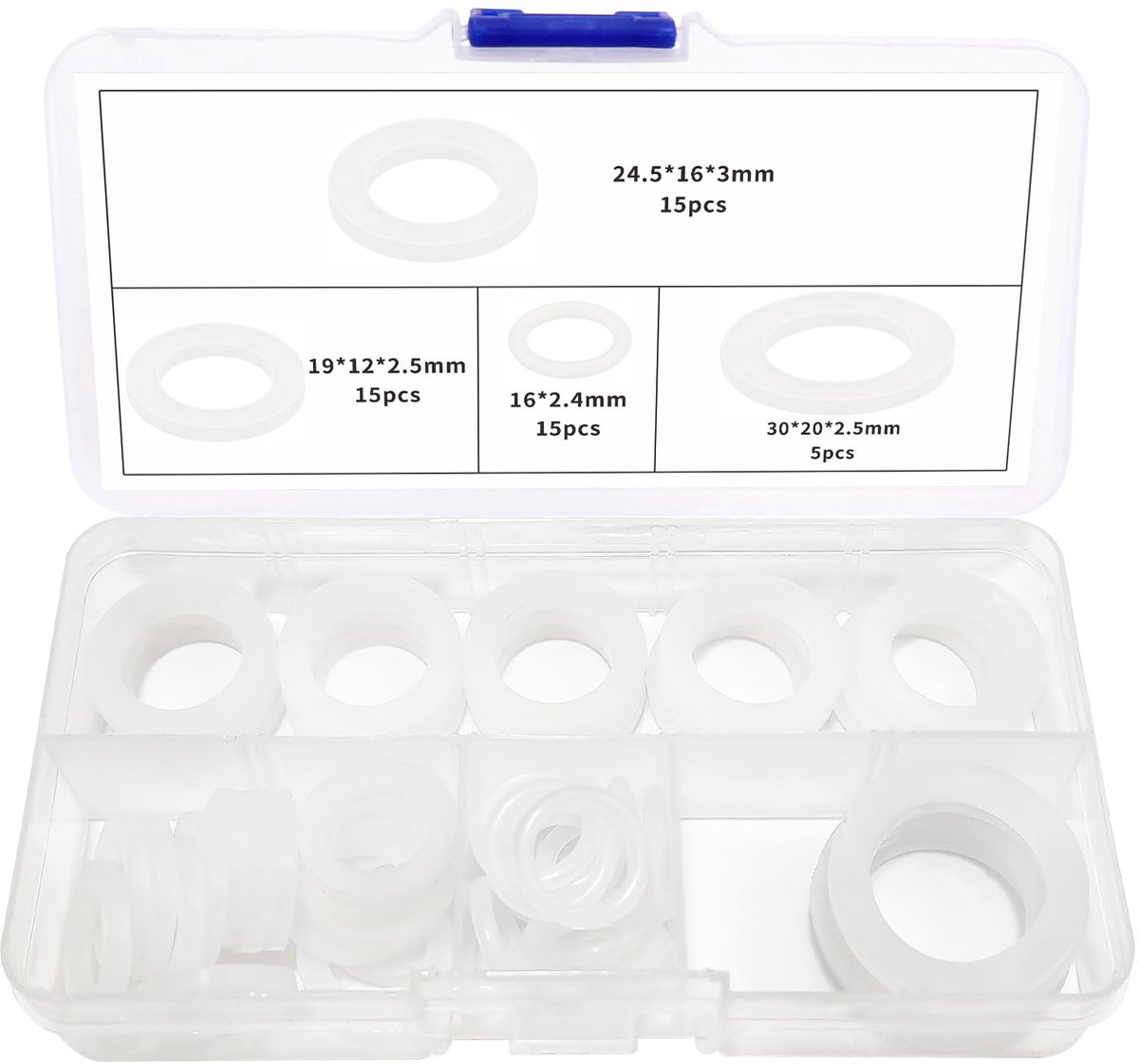 50 Stuks Slangringen Set, Siliconen Kraanafdichtingpakkingen, Afdichting O-ringpakking, Doucheslang Siliconen Sluitringen, voor 1/2 3/4 1 Inch Waterkraan Douche Tuinslangconnector
