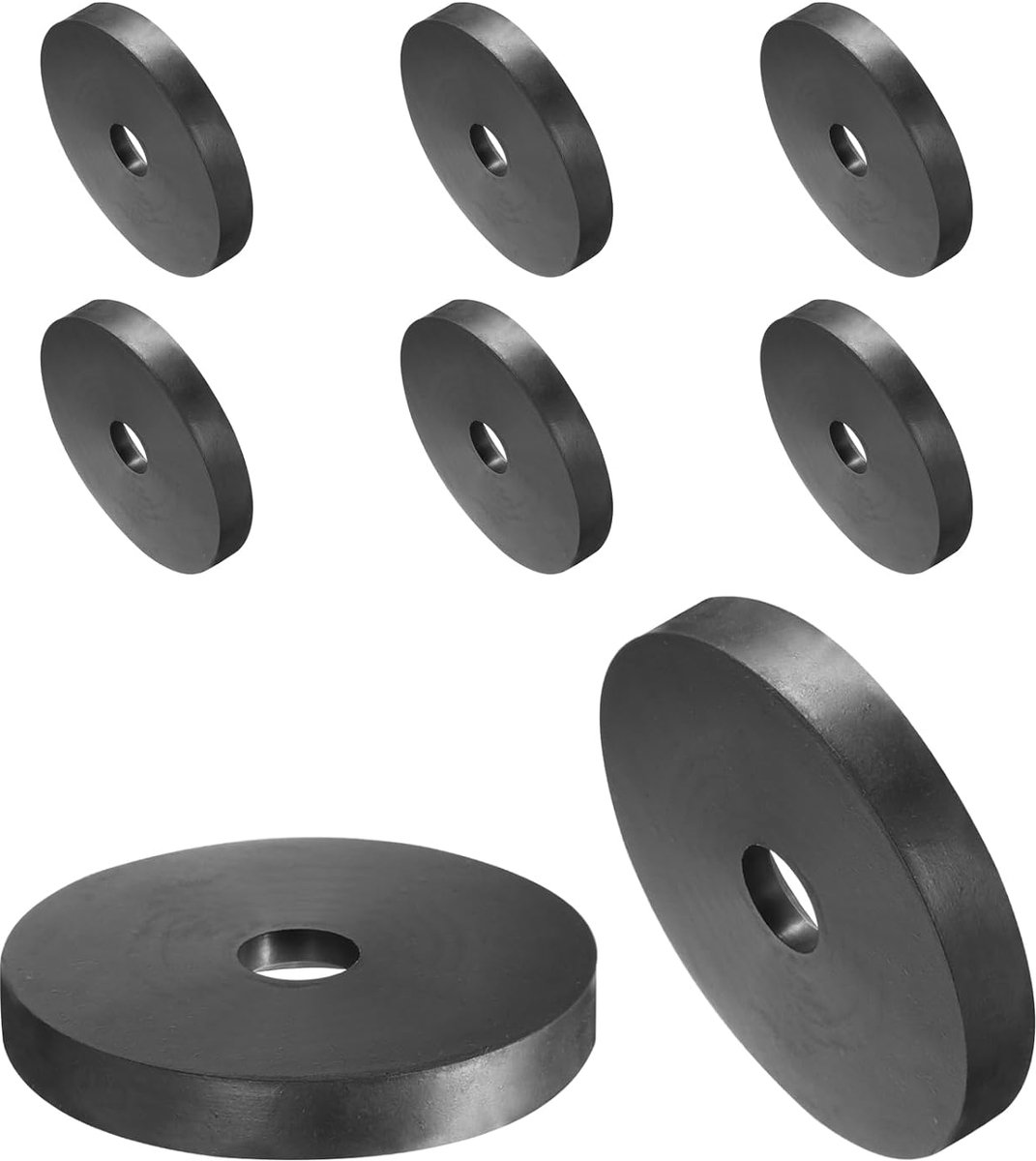 8 stuks afstandhouders van rubber, 70 mm, buitendiameter, 12 mm binnendiameter, 10 mm hoog, rond, anti-trilling, dikke rubberen ringen