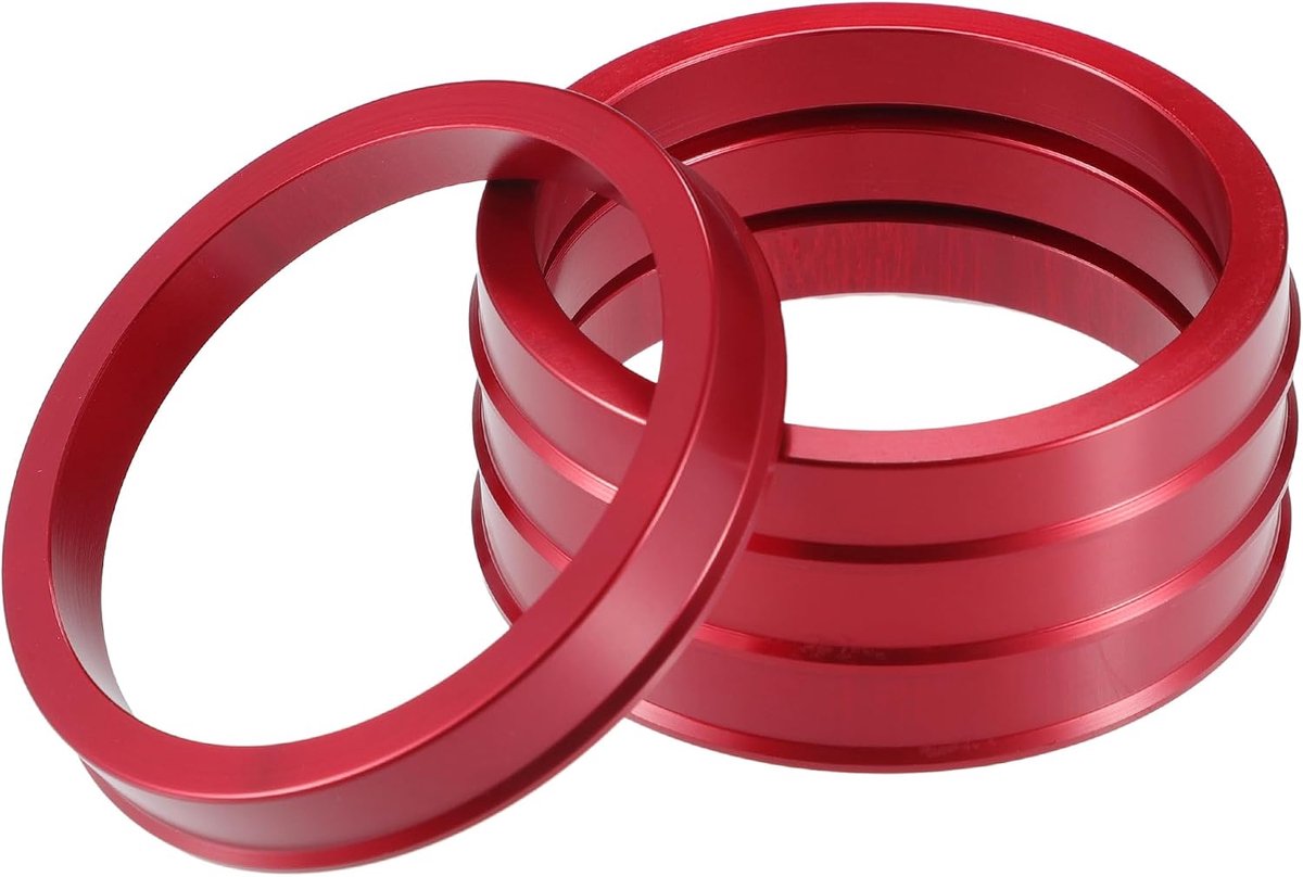 Car Hub Centric Rings OD 70.1mm to ID 60.1mm Hub Centric Rings Wheel Bore Center Spacer Aluminiumlegering Rood (Set van 4)