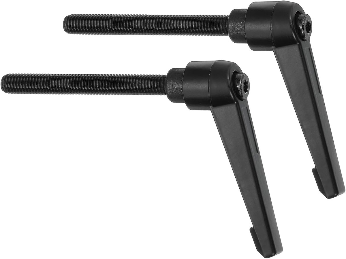 2 stuks M8 x 70 mm instelbare knoppen handvat mannelijke schroefdraad drukknop ratels snelspannende draaibouten voor draaibanken, zwart