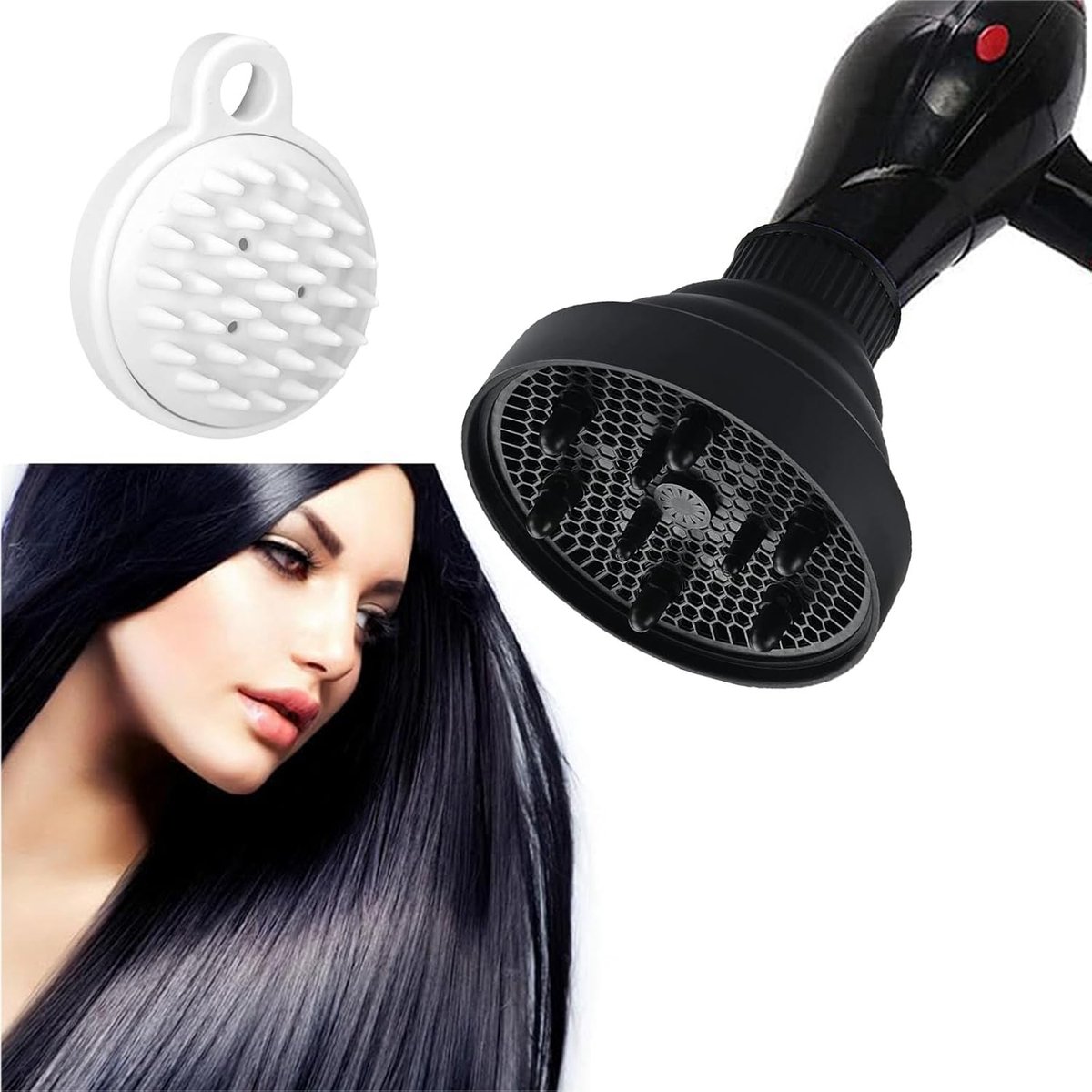 Haardroger diffuser - siliconen opvouwbaar - universele afdekking - voor perfect gestyled haar - SnelShoppen