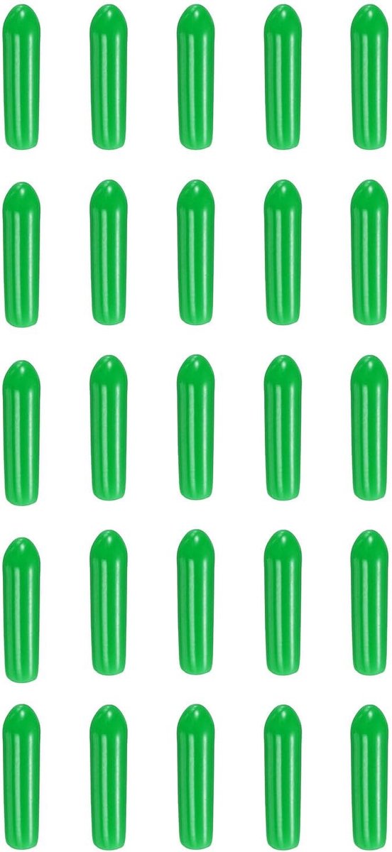100 stuks rubberen eindkappen, 3,5 mm ID-schroefdoppen van vinyl, flexibel, voor metalen buizen, staven, schroeven, groen