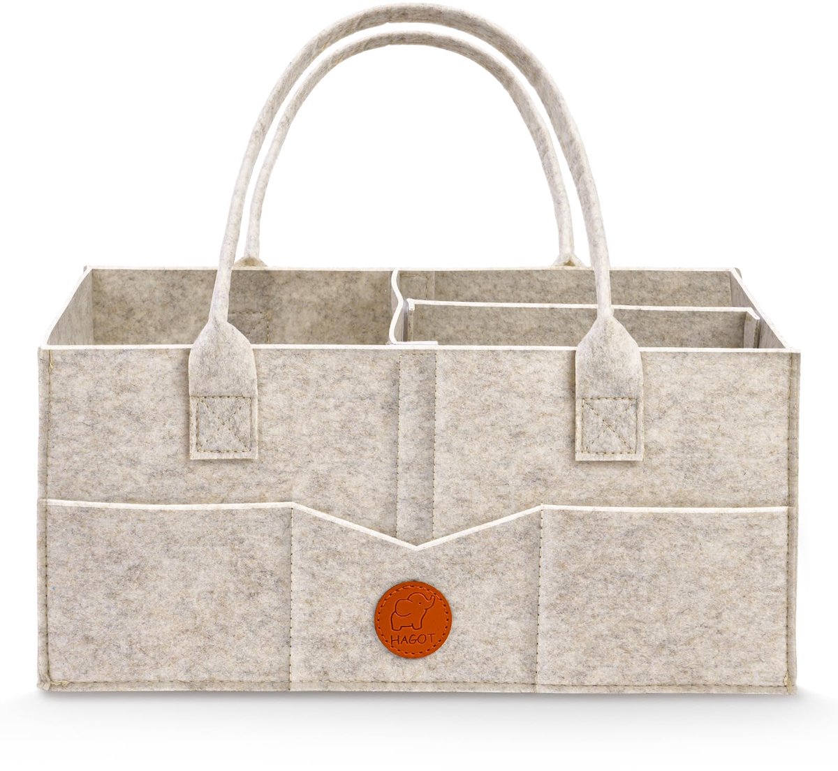 Luierorganizer voor baby's - opbergmand van vilt - afneembaar vak - handig voor luiers en doekjes - SnelShoppen