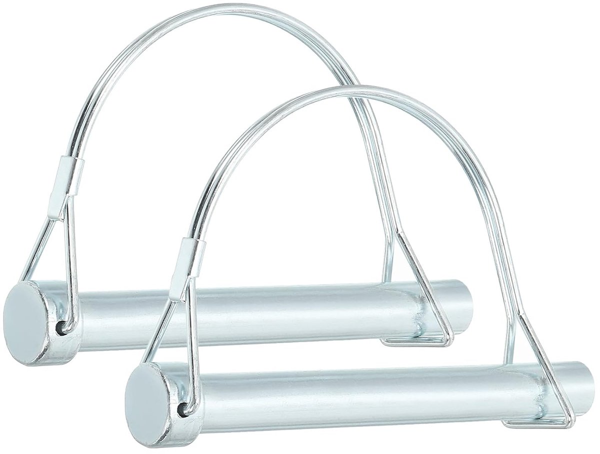 Koppelingsbouten voor aanhangers, 1/2 x 3-15/16 inch, 2 stuks draadvergrendeling, boom, veiligheid, ronde pennen voor landbouwaanhangers, gazonbevestigingen (12 x 100 mm)