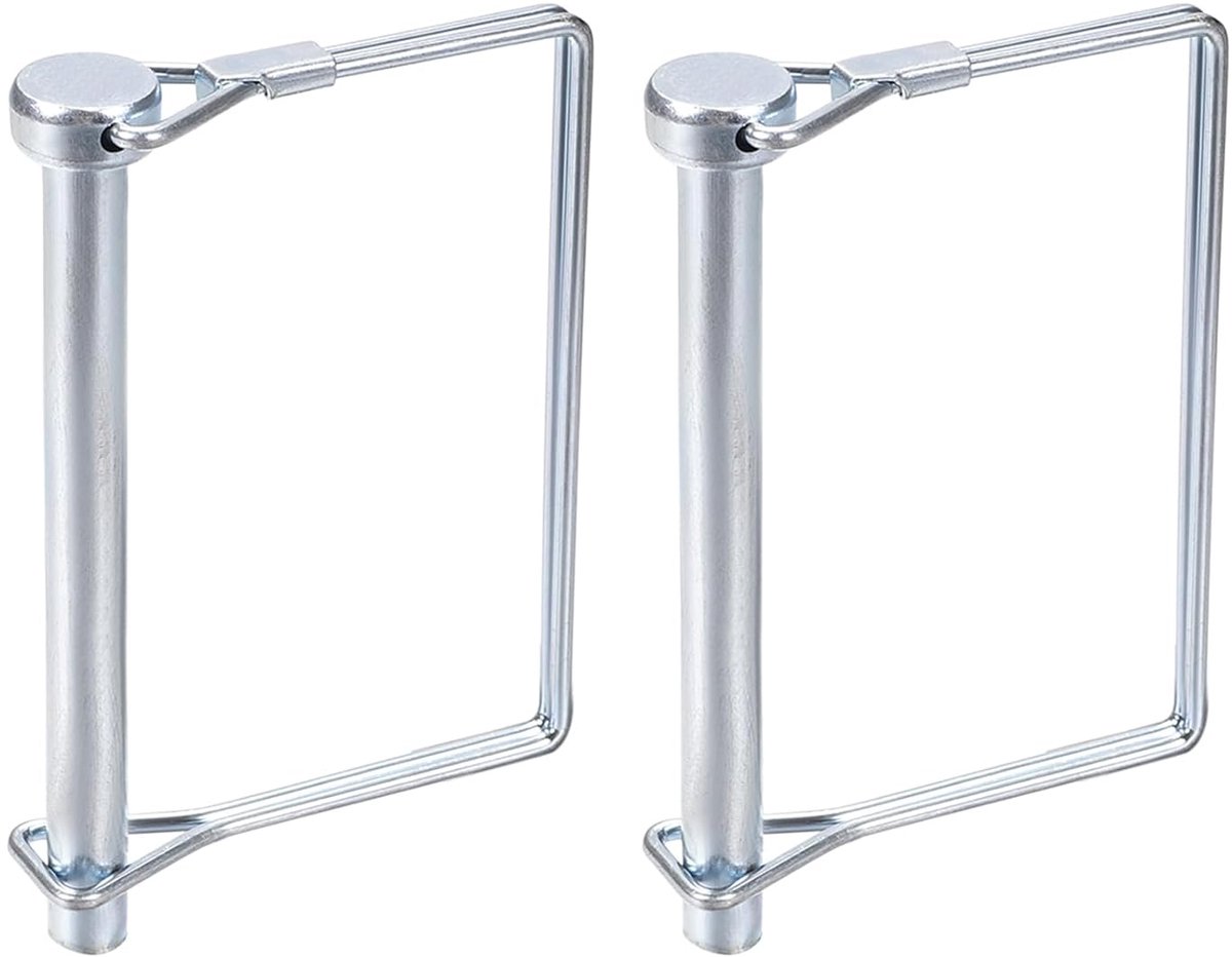 Stekker voor het vergrendelen van de as, 10 mm x 80 mm (d x l), 2 stuks, ideaal voor landbouwaanhangers, gazon, stekker voor aanhanger, vierkant, van koolstofstaal, kleur zilver