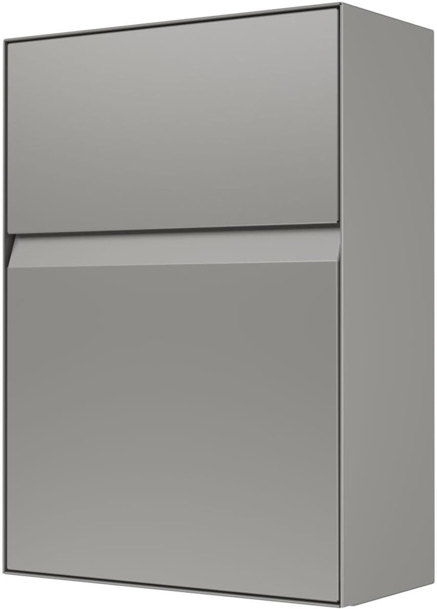 Brievenbus Leon - Wandmodel - Post Ontvangen - Afsluitbaar - 315 x 435 cm - Grijs metallic