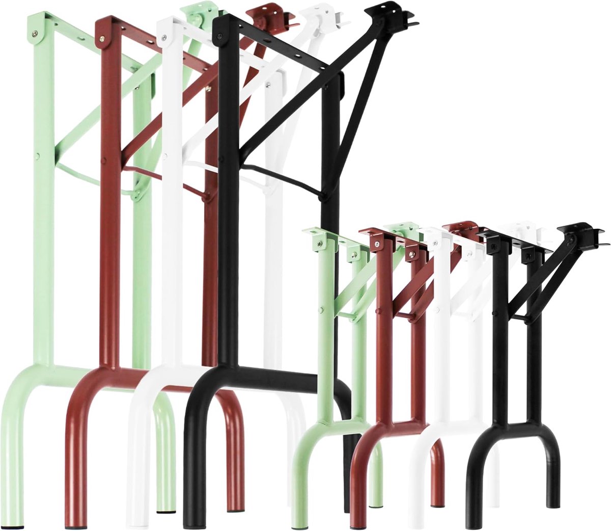 Goods Berlin 2 stuks tafelpoten, metaal, zwart, voor biertentgarnituur, inklapbaar (70 cm x 42 cm), standpoten, set outdoor, voor tuin en terras