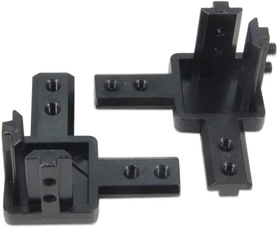 3-weg einde hoek beugels connector set met M6 schroeven voor 8mm sleuf 4040 serie aluminium extrusie profiel, 4 stks/pak (zwart-4040serie) — afbeelding 5