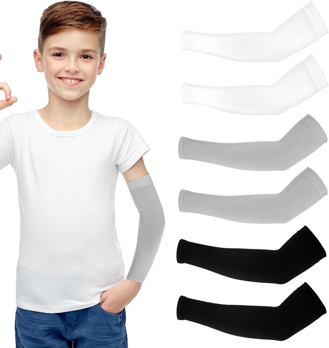 Sportarmtubes Kinderen 3 Paar - Ademend - Anti-UV - Voor Volleybal en Basketbal - SnelShoppen