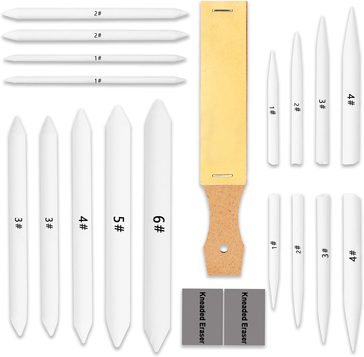 Mixing stumps en tortillons set - 20 delig - hoge kwaliteit - ideaal voor tekenaars - SnelShoppen
