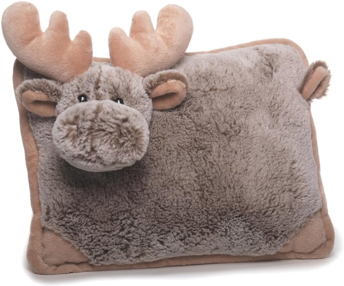 Pluche kussen 35 x 25 cm - bruin polyester - zacht knuffelkussen - perfect voor bank en bed - SnelShoppen