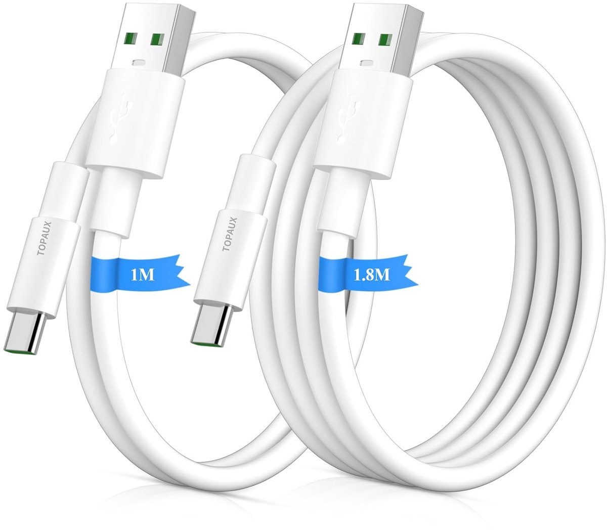 USB-C kabel 80W 1M 1.8M - snel opladen - voor OPPO smartphones - ideaal voor snelle energievoorziening - SnelShoppen