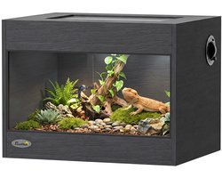 PawHut Reptielenbox - OSB, metaal - 60 x 45 x 45 cm - Zwart