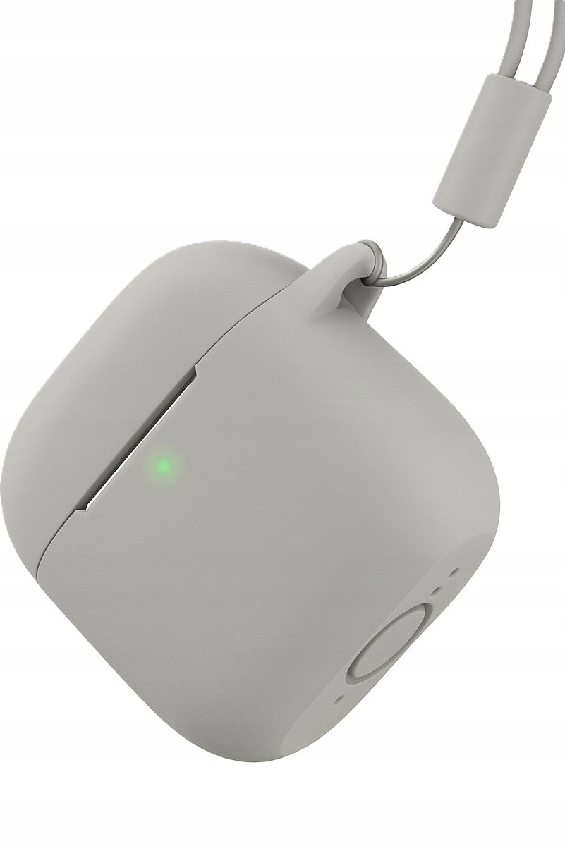 Beschermhoes voor AirPods 4 (2024) - Grijs Siliconen met Sleutelhanger