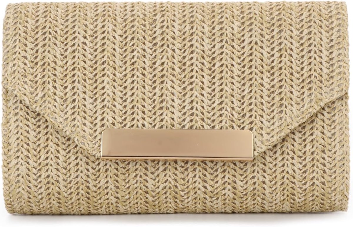 Dames Clutch Rieten Zomer Tas - Stro - Ideaal voor Strand en Feestjes - SnelShoppen