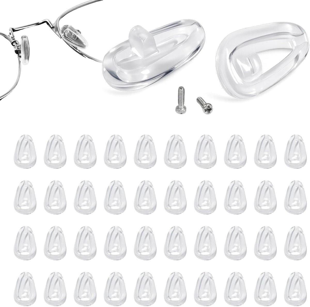 Siliconen neuspads voor brillen 40 stuks - transparant - antislip - comfortabele neusbescherming - SnelShoppen