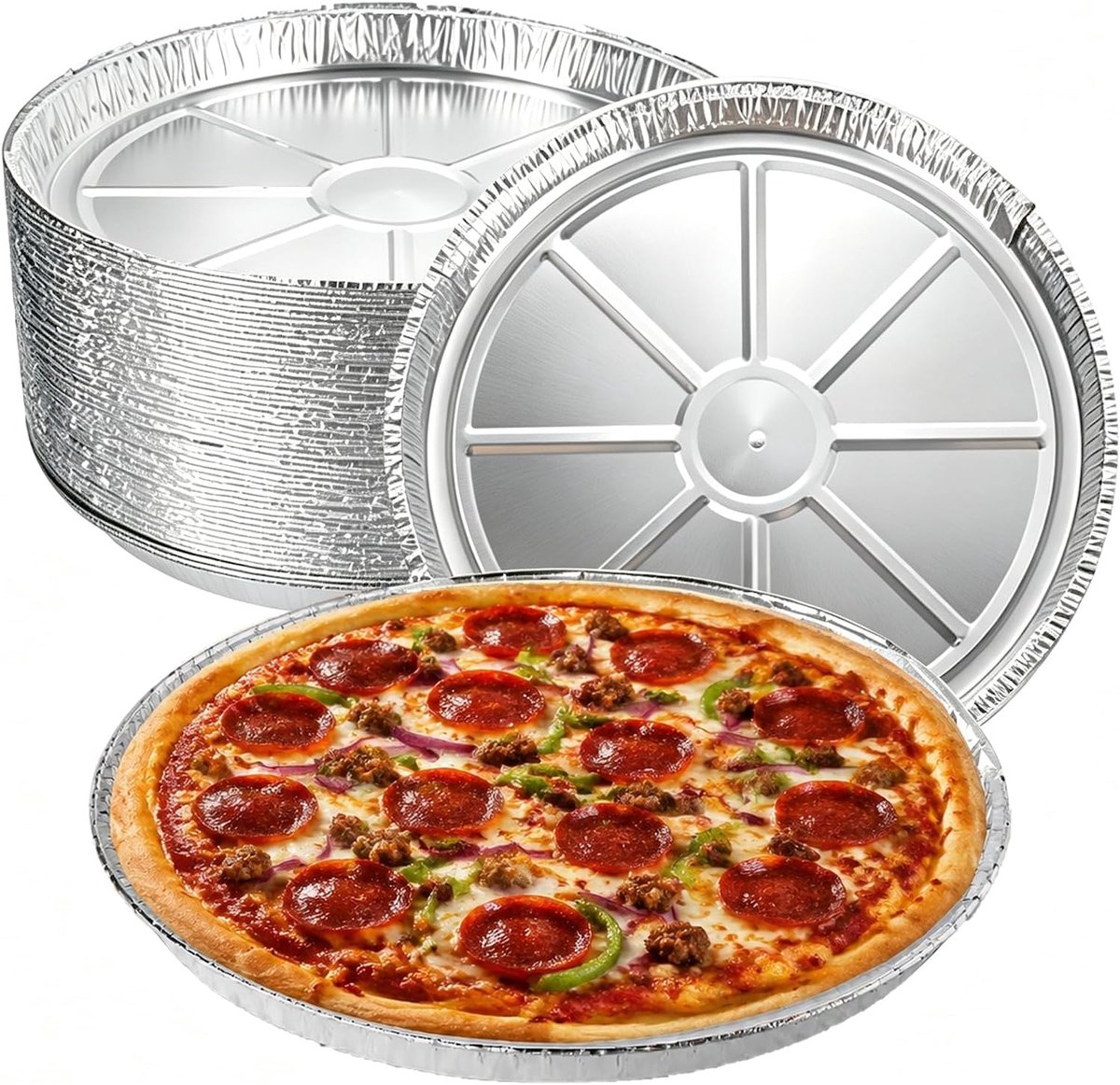 Pizza pan 12 inch - aluminium - set van 25 - ideaal voor professioneel gebruik - SnelShoppen