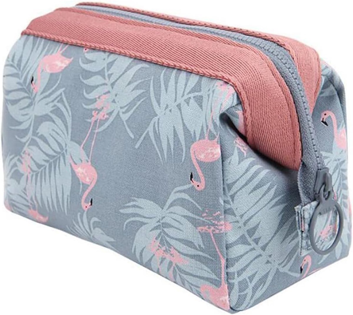Make-uptas groot - flamingo patroon - waterdicht polyester katoen - ideaal voor reizen - SnelShoppen