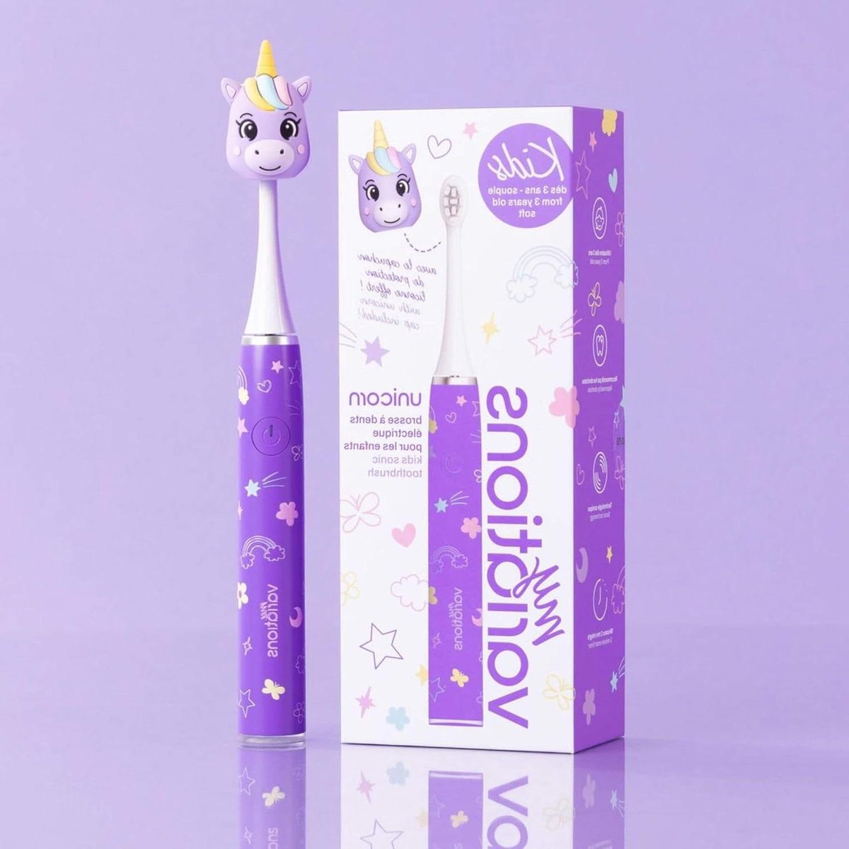 Elektrische Sonische Tandenborstel - Kinder Tandenborstel - Mondhygiëne Verbeteren - Aanbevolen door Tandartsen - 1 Maand Batterijduur - Unicorn