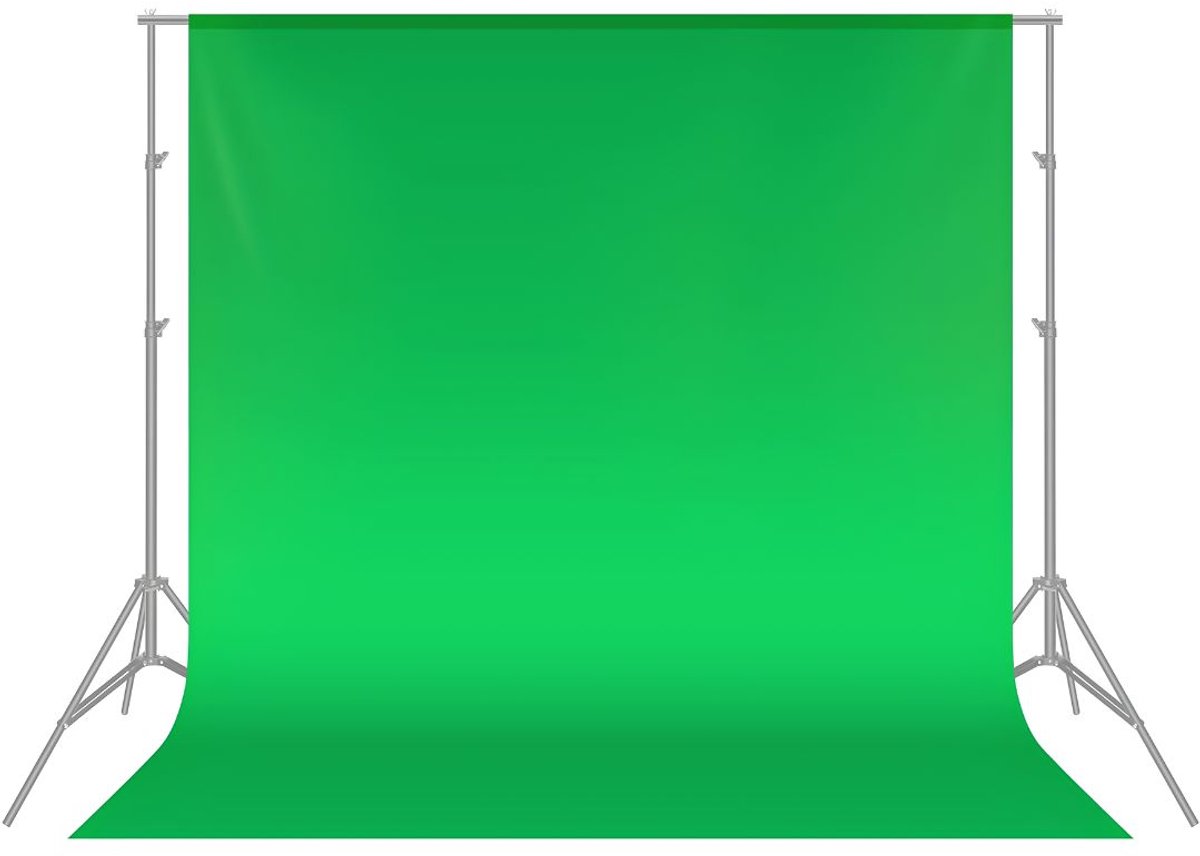 Lìon® Greenscreen – Oprolbaar Achtergrondscherm – Vrijstaand Groen Scherm voor Fotografie, Livestreaming & Videoproducties - Groen - 274cm x 183cm x 1cm