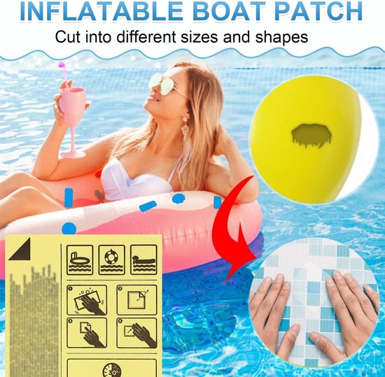 Opblaasbare reparaties - Waterdichte patches - Kamperen en buiten - Krachtig elastisch materiaal - 65 x 65 cm van Merkloos — afbeelding 2