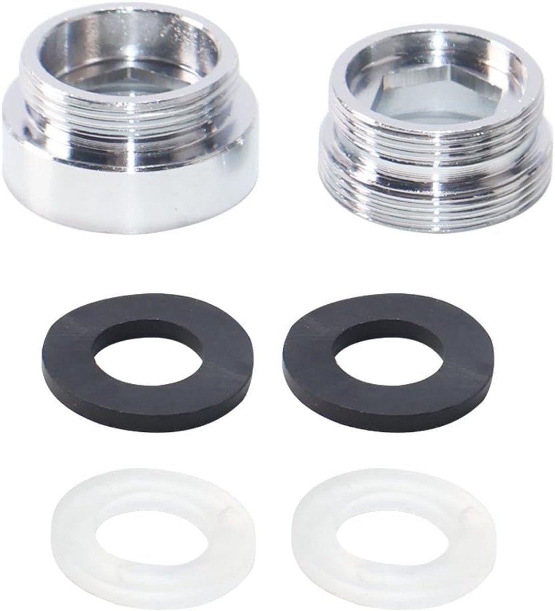 Kraanadapter 22mm tot 24mm - Roestvrij staal - Duurzaam en corrosiebestendig - Ideaal voor keuken en badkamer - SnelShoppen