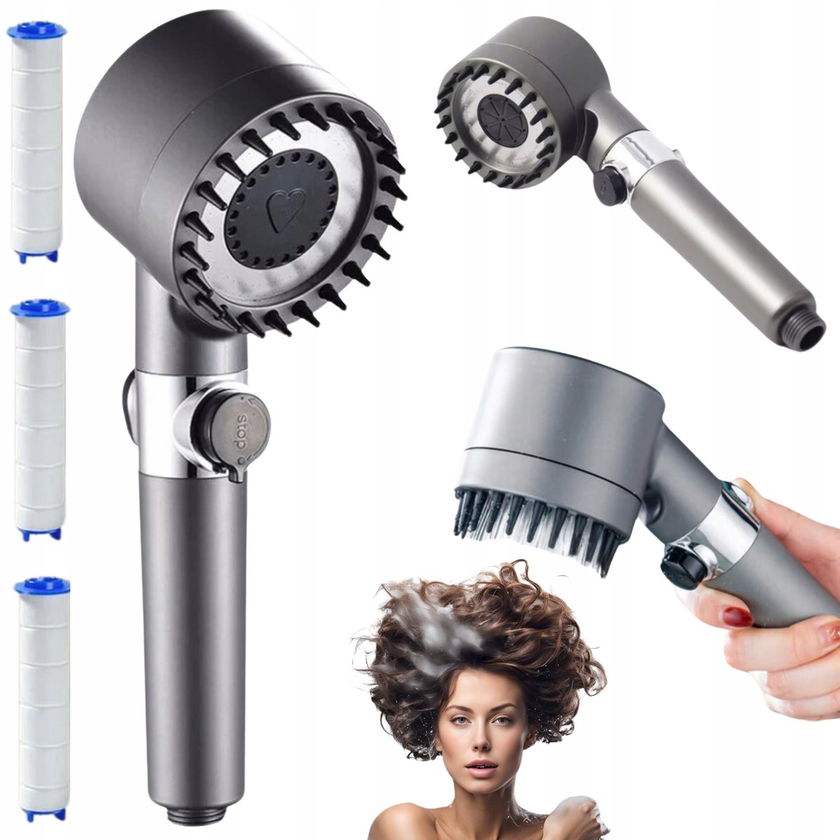 Douchekop met Massager: Hoge Druk, Waterbesparend & Luchtinjectie