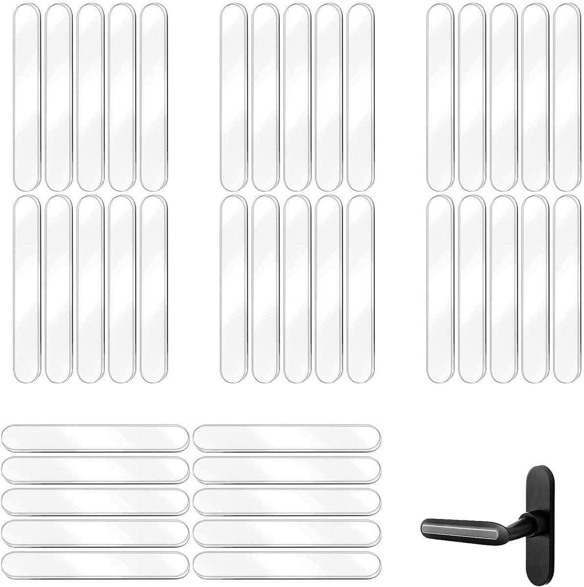 kastdeurbuffers zelfklevend 63x10x2 mm - transparant siliconen - geluiddempend - voor meubels - ShopVlot