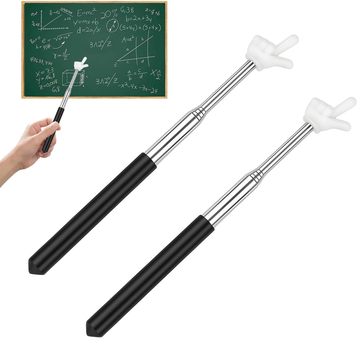 Pointing Bar 68 cm - RVS - Wobble-free stabiliteit - Perfect voor school en kantoor - ShopVlot