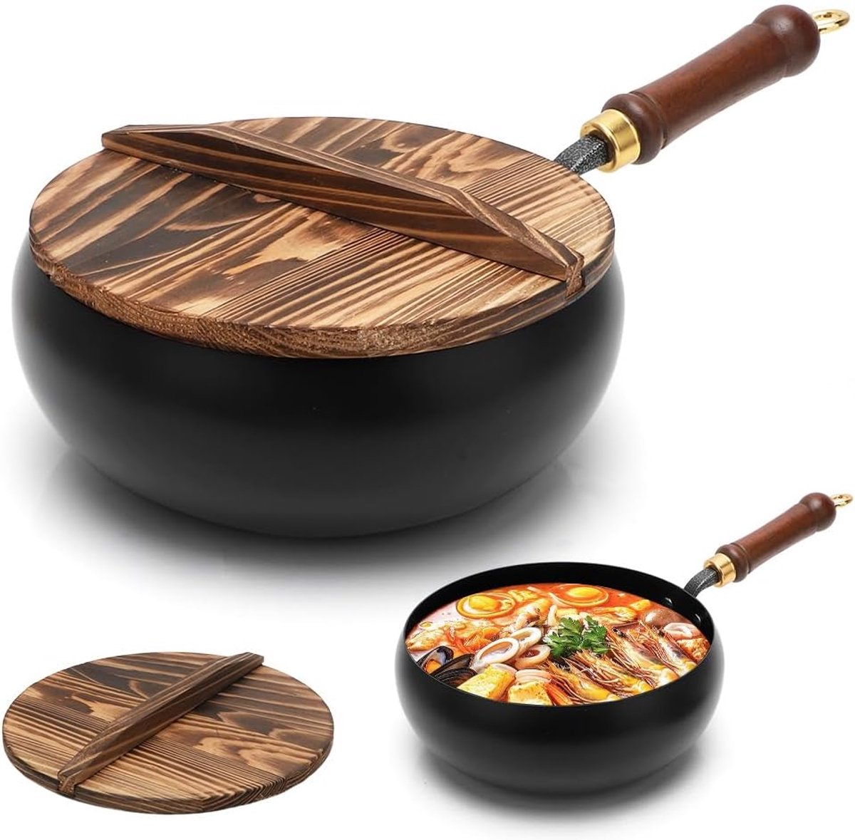 Gietijzeren pan 24 cm - handgehamerd, onbedekt - traditionele Japanse stijl - ideaal voor vlees en groenten - ShopVlot