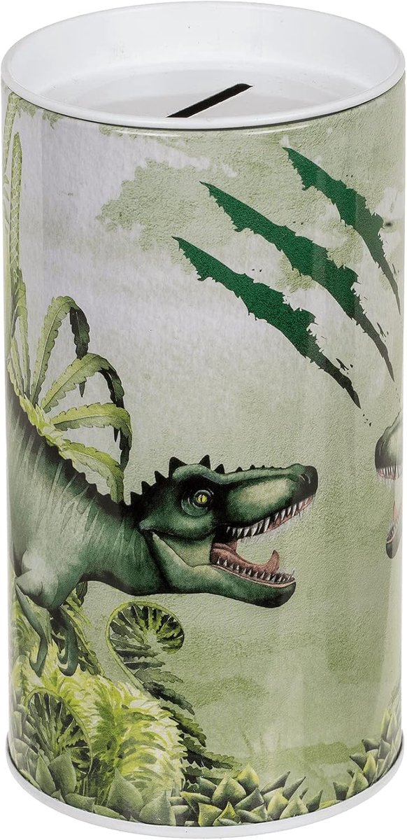 Spaarpot kinderen dinosaurussen - originele spaarpot met deksel - Tyrannosaurus Rex - ook als pennenbakje te gebruiken - ShopVlot