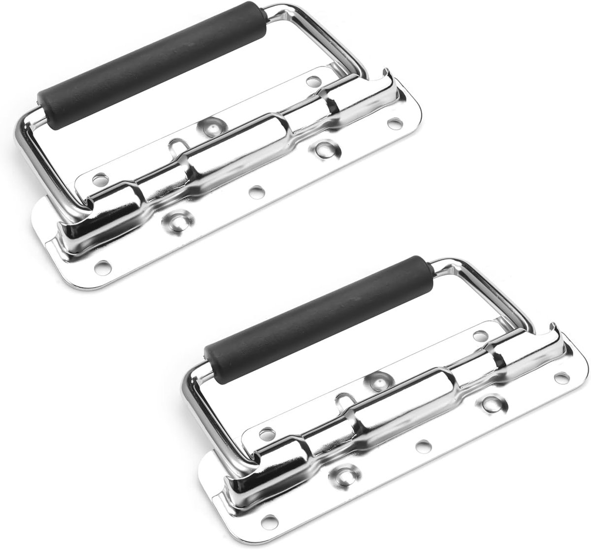 Vouwhandgrepen 140 mm - RVS met rubberen handgreep - Duurzaam en robuust - Ideaal voor gereedschapskisten - ShopVlot
