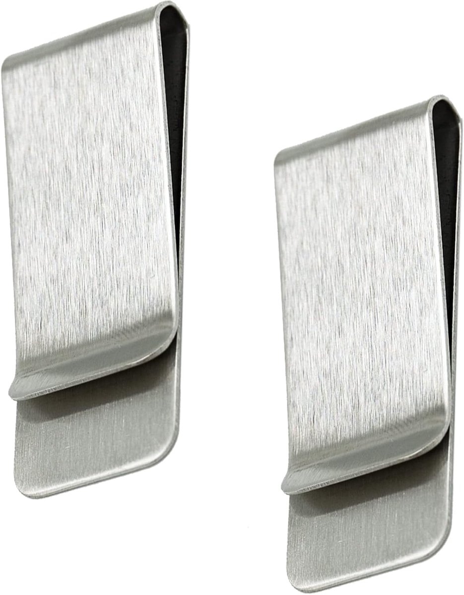 Geldclip 2-pack - RVS zilver - Slank ontwerp - Ideaal voor cash en creditcards - ShopVlot