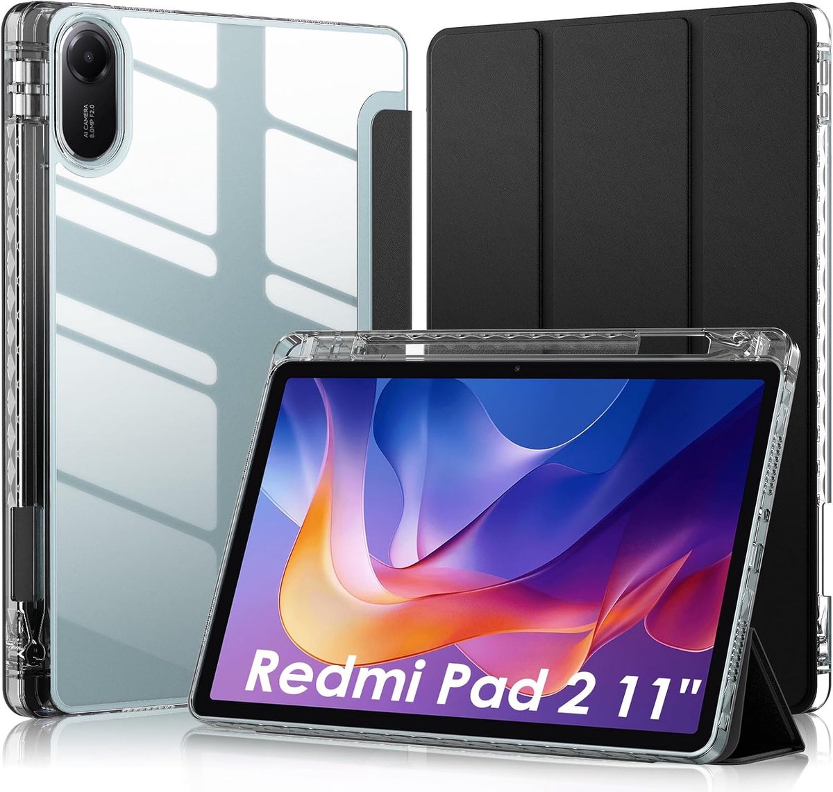 Beschermhoes voor Xiaomi Redmi Pad 2 11 inch - Ultra dunne acryl harde case - Slim design met verstelbare standaard - ShopVlot
