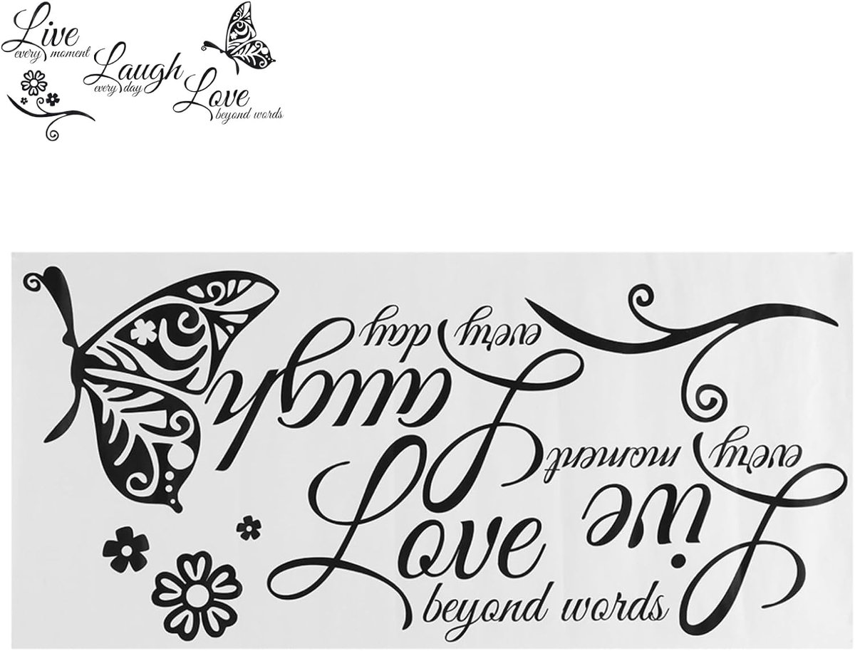 Muurstickers met quotes 23,2 x 10,6 inch - Waterproof PVC - Inspirerende motto's - Perfect voor de woonkamer - ShopVlot