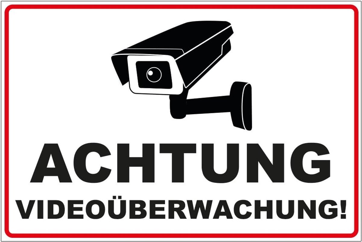Videobewaking bord 300x200mm - aluminium/Dibond - weerbestendig - eenvoudig te monteren - ShopVlot