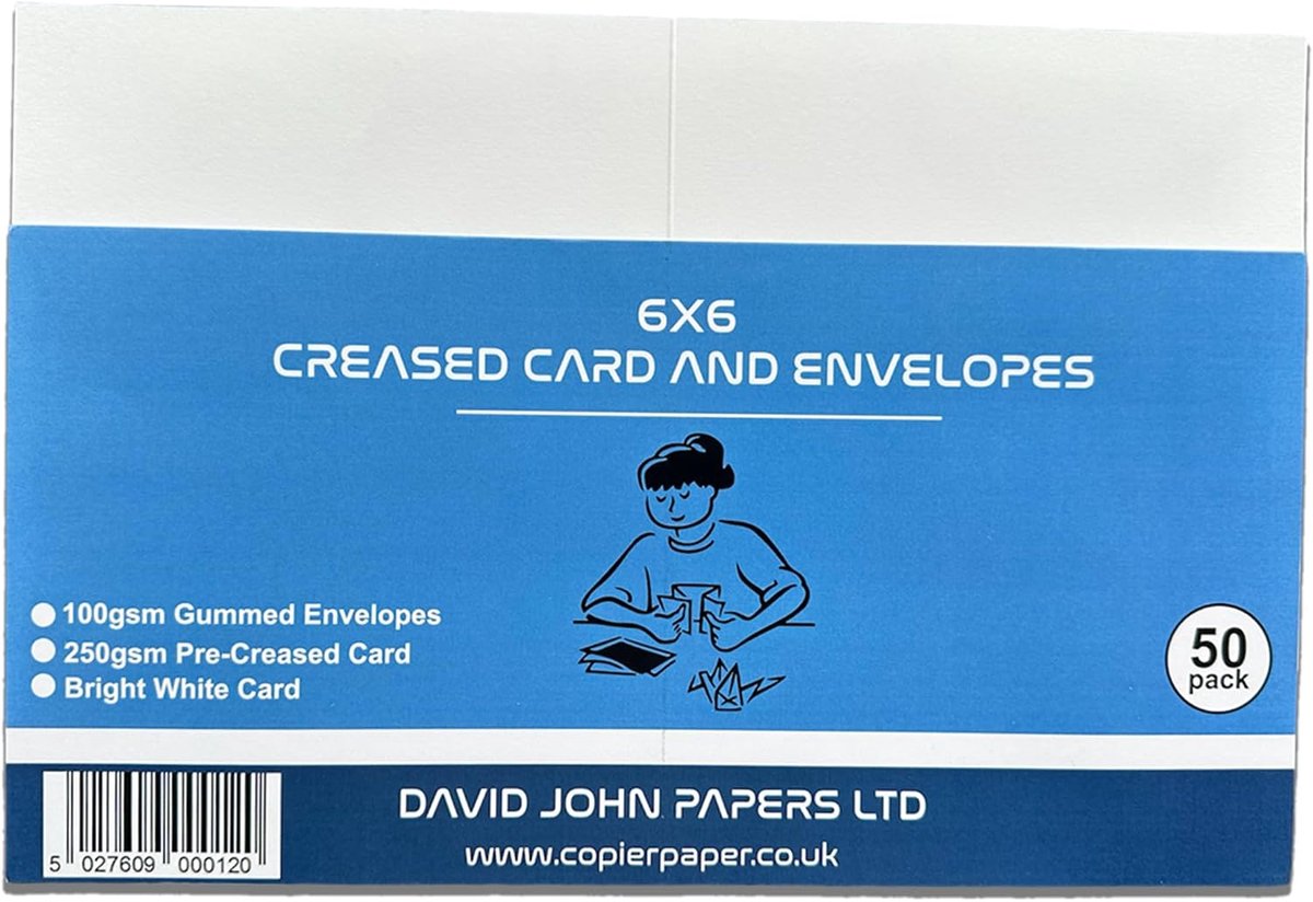 Witte vierkante kaarten 6x6" - glad papier - 250gsm - perfect voor uitnodigingen - ShopVlot