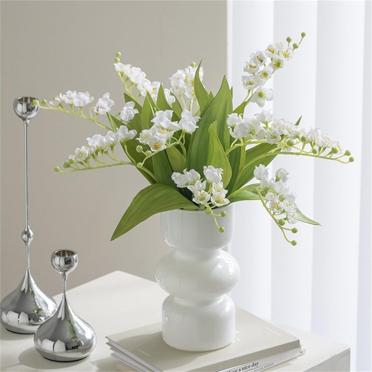 Glazen vaas 18 cm - kleurrijk drie-laags - met luchtbellen - perfect voor bloemen - ShopVlot
