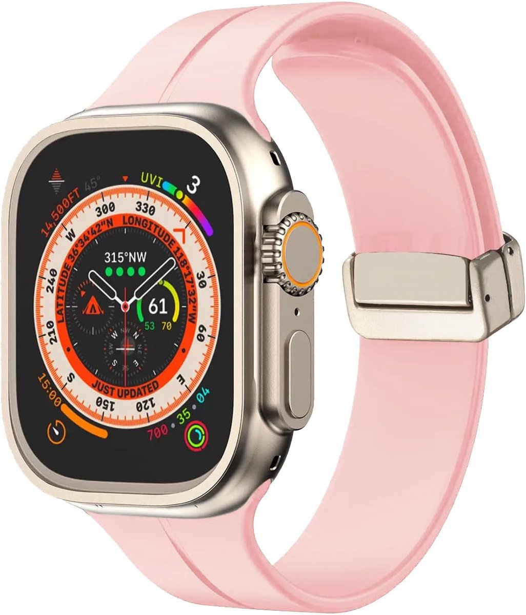 Siliconen band geschikt voor Apple Watch 40mm 41mm 38mm - Magnetische sluiting - Sportband voor mannen en vrouwen - ShopVlot