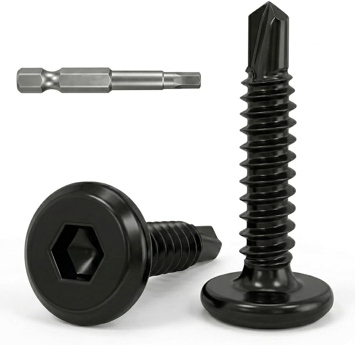 Zelftappende schroeven 0.5 x 25 mm - RVS 410 - Plat hoofd met inbus - Voor hout en staal - ShopVlot
