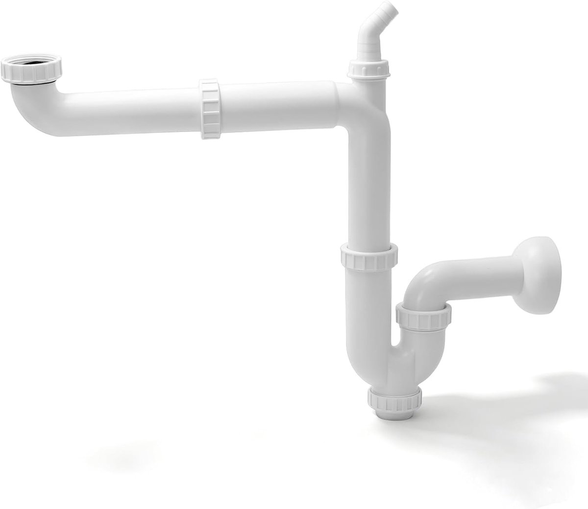 Sifon keukenspoelbak 1 1,5 inch - ruimtebesparend - afvoerbuis Ø 40 mm - ideaal voor vaatwasser en wasmachine - ShopVlot