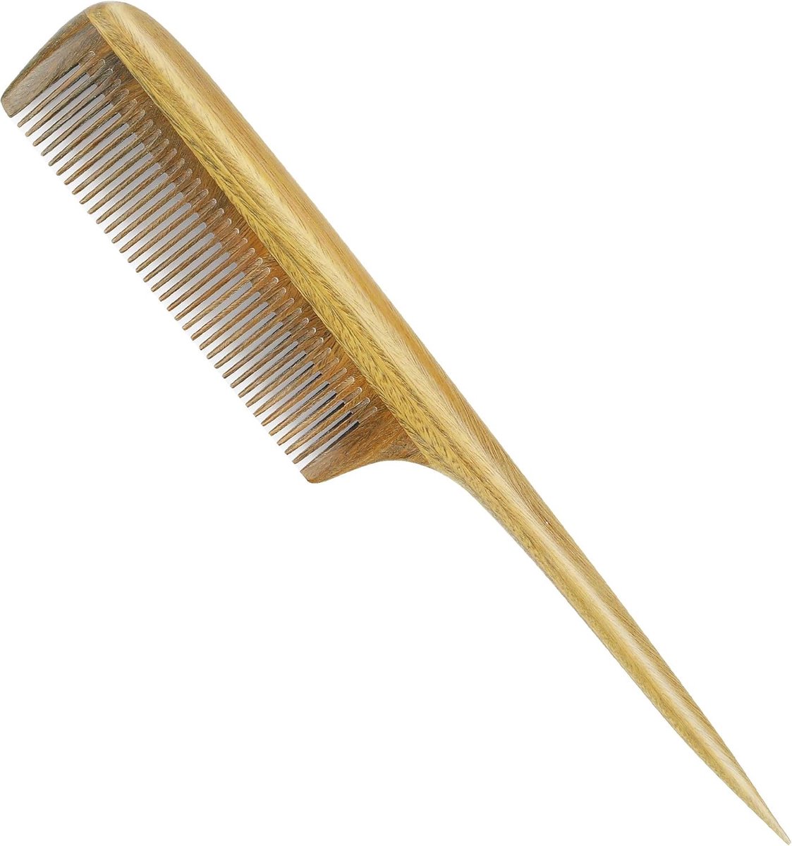 Houten Haar Kam - Fijne Tand Kam - 100% Natuurlijke Groene Sandelhout - Ontwarren van haar - ShopVlot