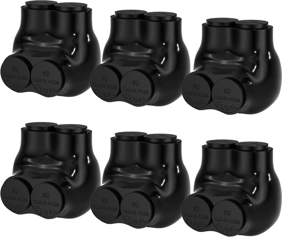Geïsoleerde aftakconnector 2-polig - aluminium en koper - 6 stuks - veelzijdige draaddiktes - ShopVlot
