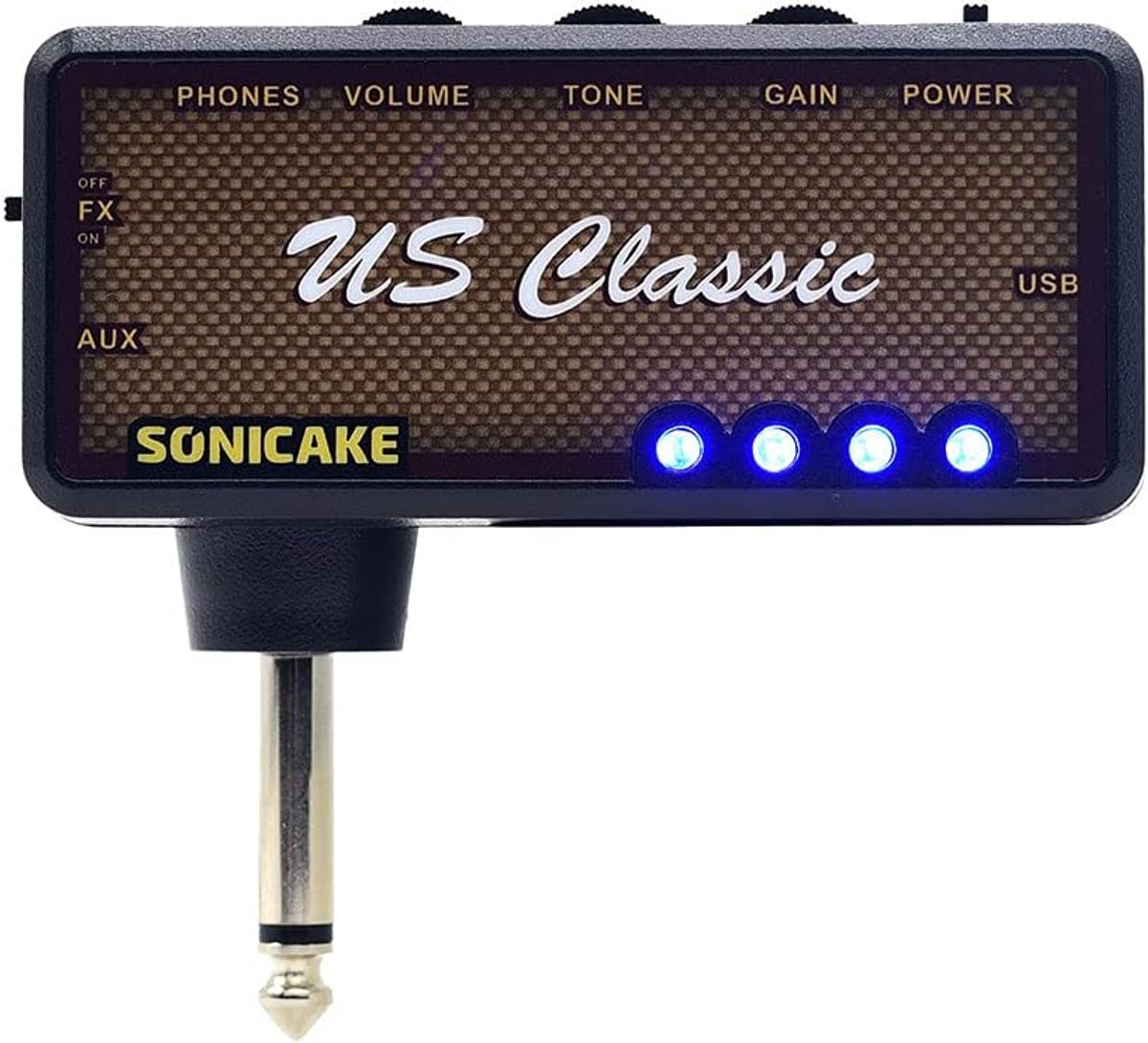 Gitaarversterker headphone amplifier - Compact en oplaadbaar - Reverb effecten - Ideaal voor stille oefening - ShopVlot