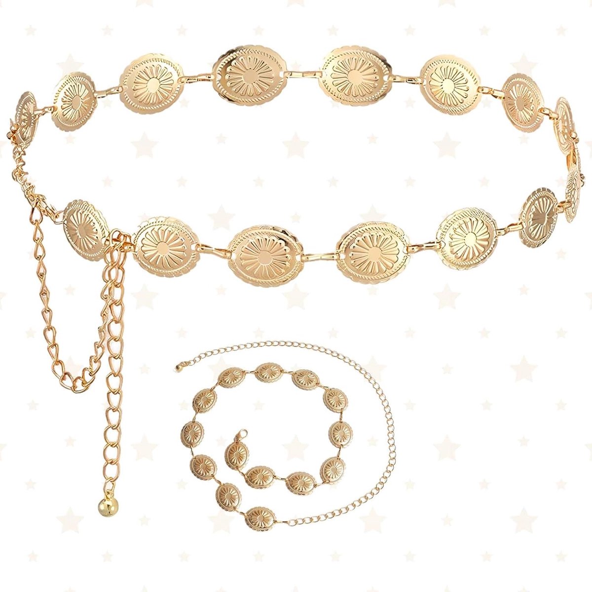 Chain Belt Dames 115CM - Gouden Metalen Ketting - Verstelbaar - Perfect voor Feestoutfits - ShopVlot