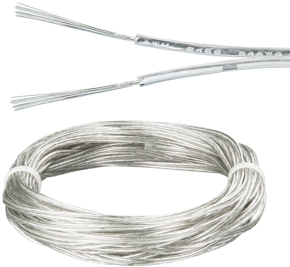 2-draads kabel 10m - transparant 24AWG - hoogwaardige afwerking - ideaal voor LED toepassingen - ShopVlot
