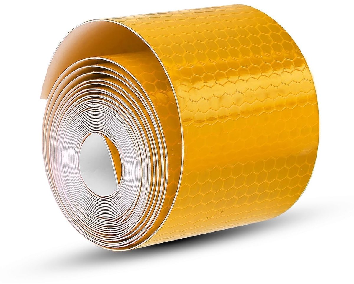 Reflecterend plakband 5 cm breed - oranje - fluorescerende veiligheidstape - verhoogt zichtbaarheid in het donker - ShopVlot