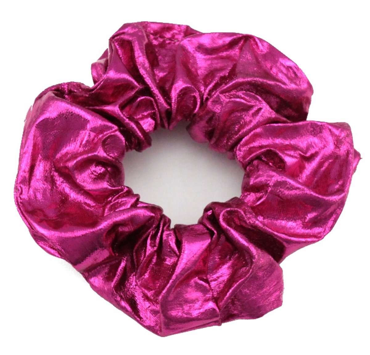 Fuchsia Metallic Scrunchie Haarband met Eikel