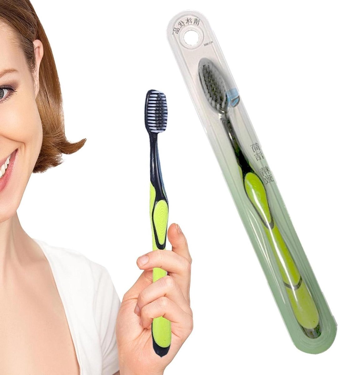 Zachte Reis Tandenborstel - Handtandenborstel Tandenborstel - Tandverzorging - Ergonomische Handgreep - 19 cm - Willekeurig